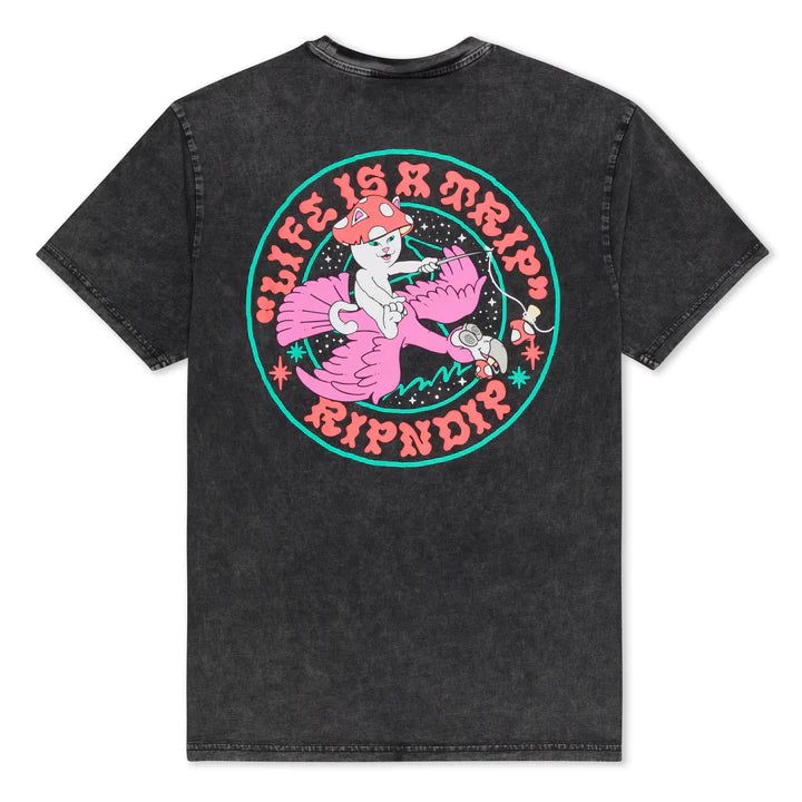 PLAYERA TAKE A TRIP (NEGRO WASH )