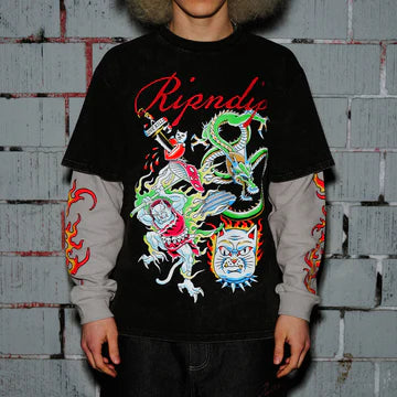 PLAYERA INKED DOUBLE SLEEVE (NEGRO)