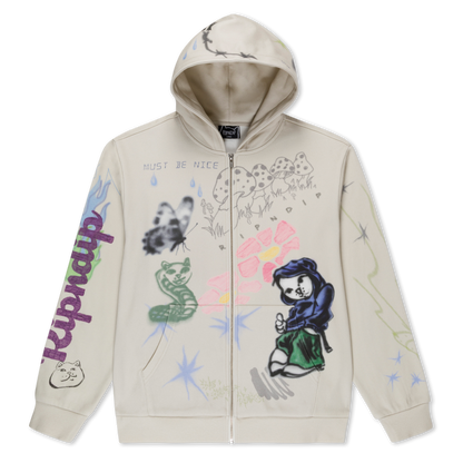 HOODIE CON CREMALLERA GOOSEBUMPS (HUESO)