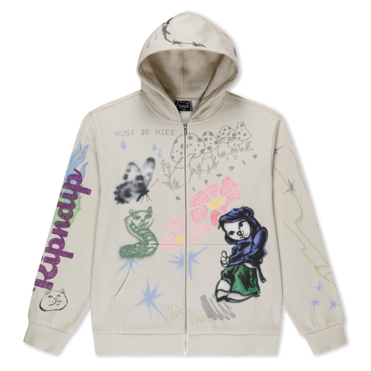 HOODIE CON CREMALLERA GOOSEBUMPS (HUESO)