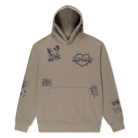 HOODIE WESTSIDE DISTRESSED (DARK SAND WASH)