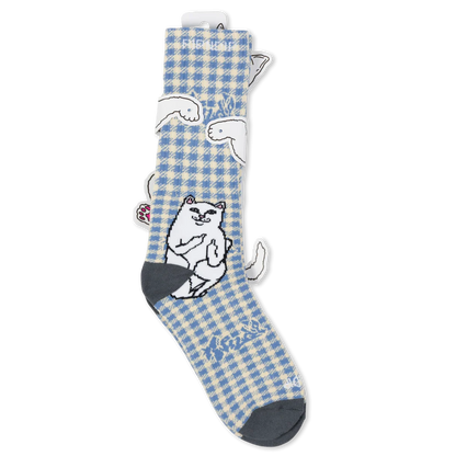 CALCETINES LORD NERMAL (LIGHT BLUE CHECKER)