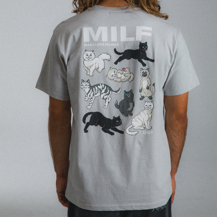 PLAYERA MAN I LOVE FELINES (GREY)