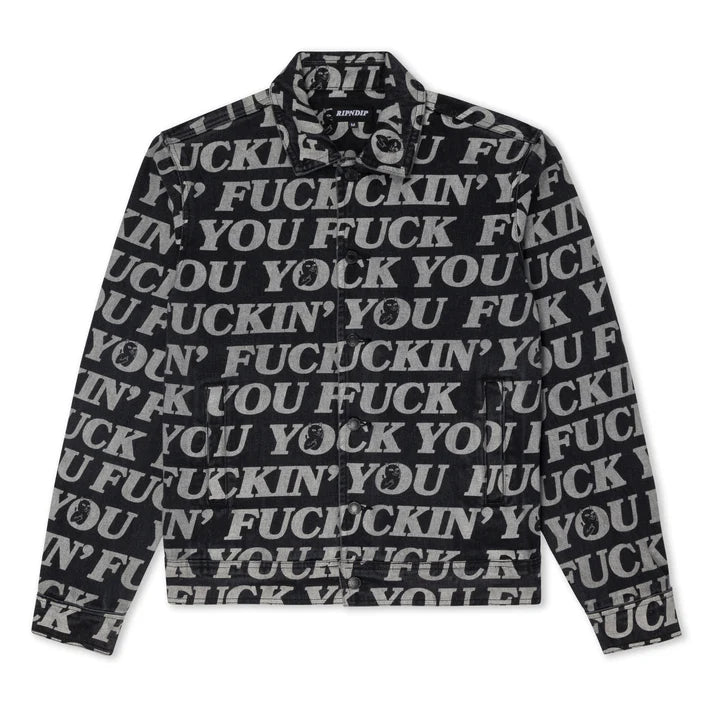 FUCKIN FUCK DENIM JACKET (BLACK)