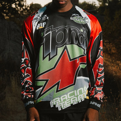 RIPNDIP ALL-STAR LONG SLEEVE JERSEY (RED / BLACK)