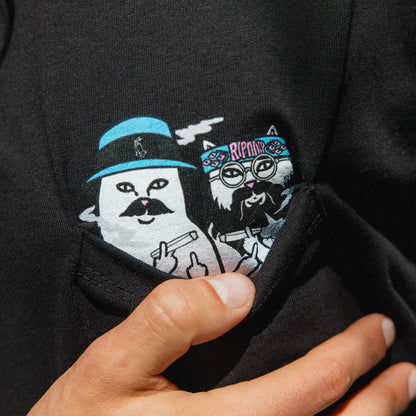 PLAYERA CHEECH AND NERM POCKET (NEGRO)