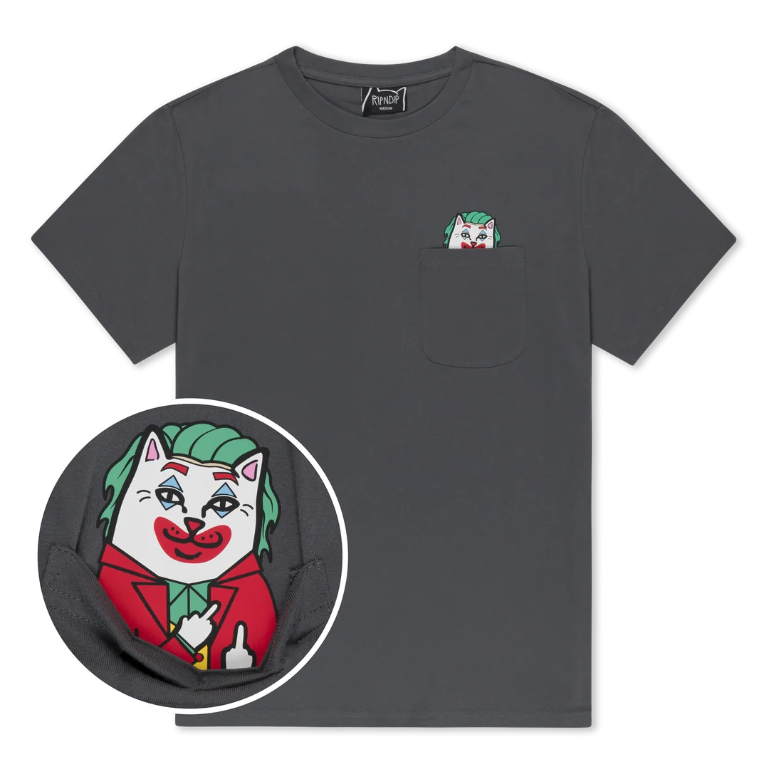 PLAYERA POCKET WHY SO NERMAL? (CHARCOAL)