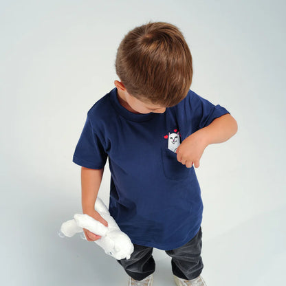 PLAYERA NIÑOS NERMAL LOVES POCKET (NAVY)
