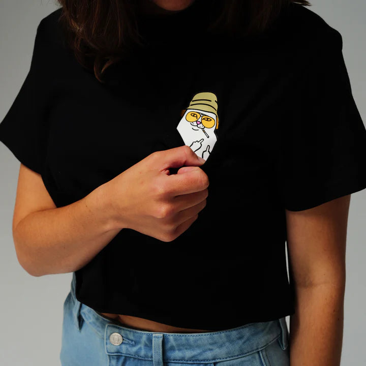 NERMAL S THOMPSON CROPPED BABY POCKET TEE (NEGRO)