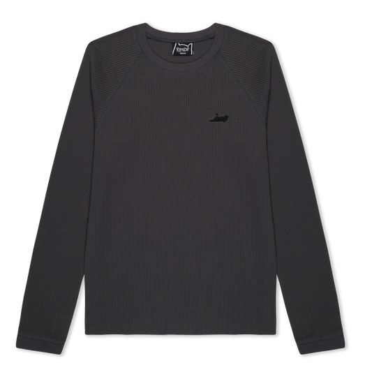 CASTANZA WAFFLE KNIT LONG SLEEVE (CHARCOAL)