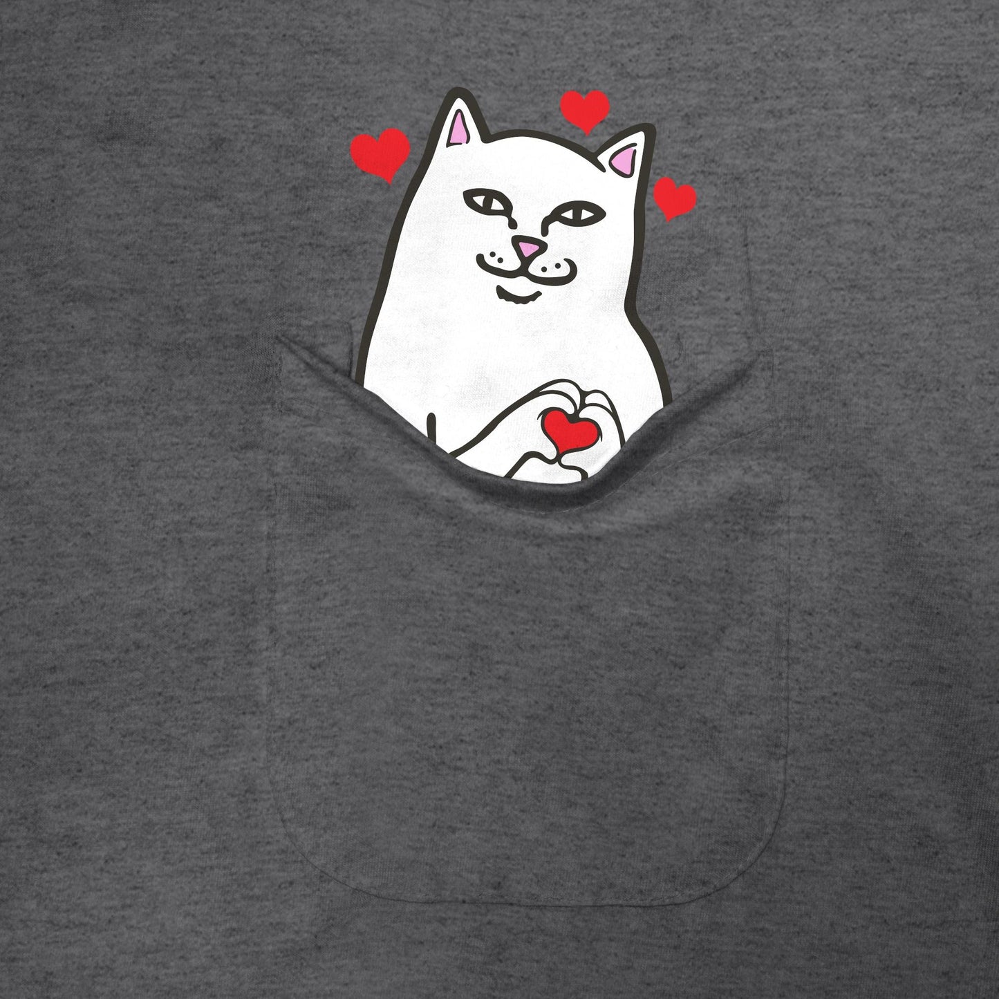 PLAYERA POCKET NERMAL LOVES (CHARCOAL HEATHER )