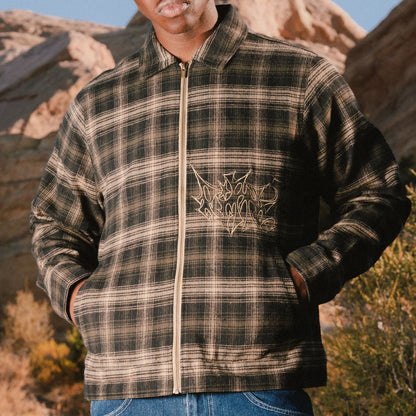 SLATER WORK JACKET (NAVY / FOREST PLAID)