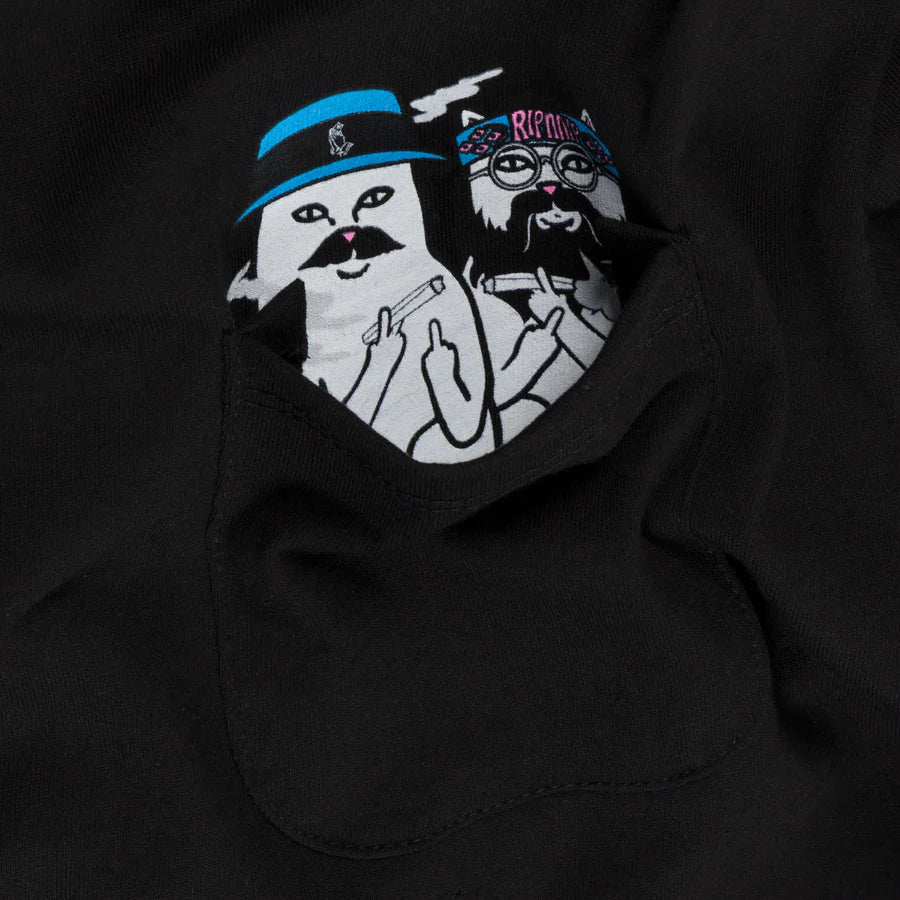 PLAYERA CHEECH AND NERM POCKET (NEGRO)