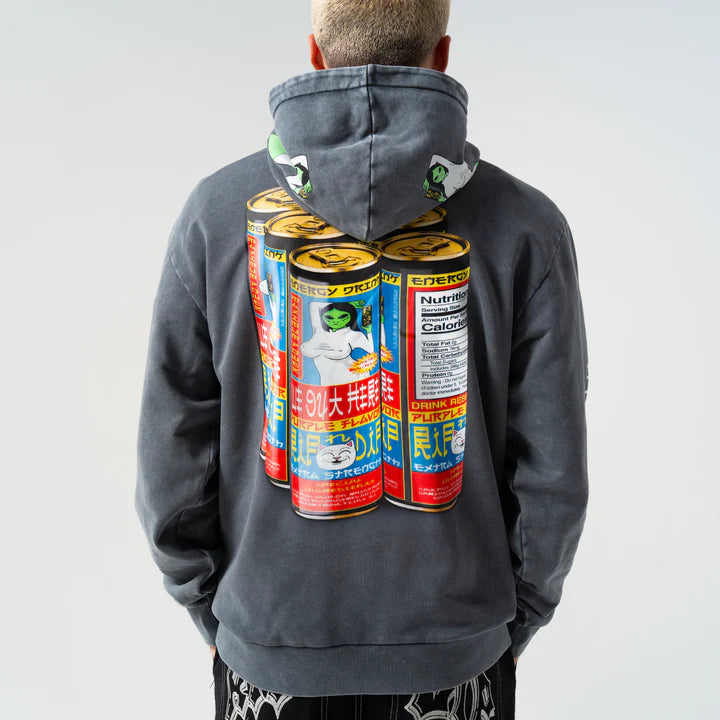 HOODIE NERMS CANS (CHARCOAL VINTAGE WASH)