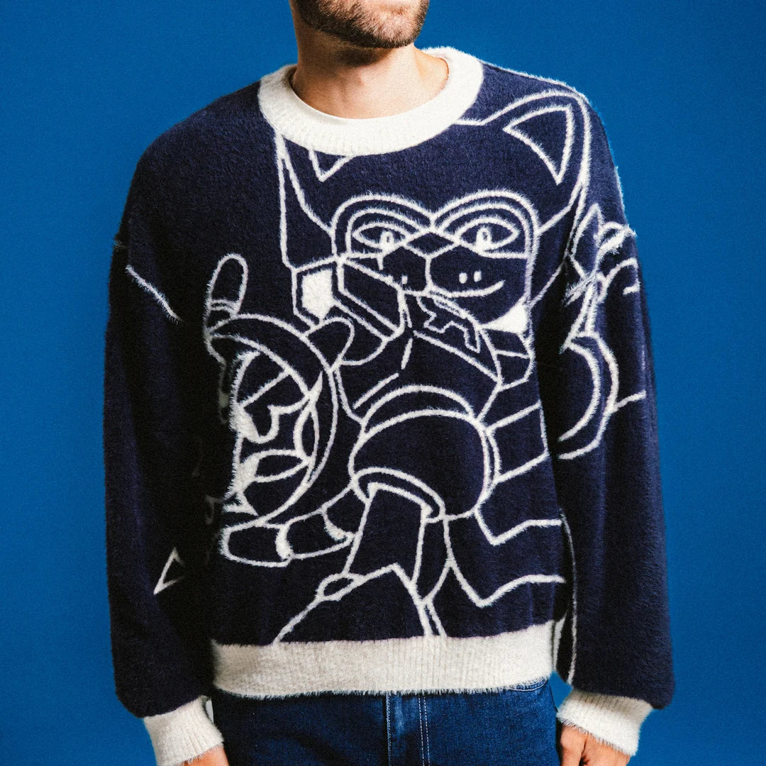 SUÉTER DE MOHAIR REVERSIBLE ROKKUNERM (HUESO)
