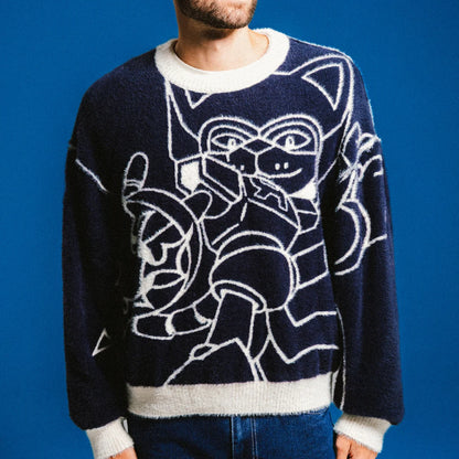 SUÉTER DE MOHAIR REVERSIBLE ROKKUNERM (HUESO)