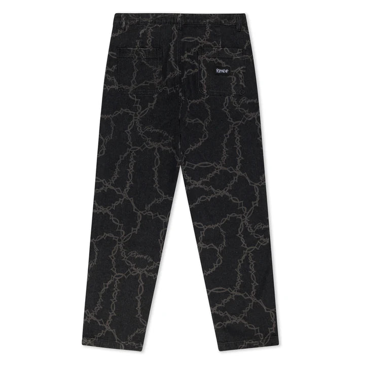 PANTALONES VAQUEROS CON CABLES (NEGRO)