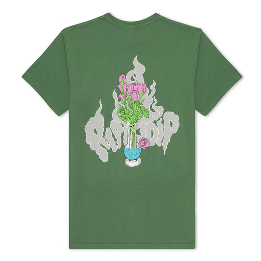 PLAYERA FLOWER VASE (OLIVE)