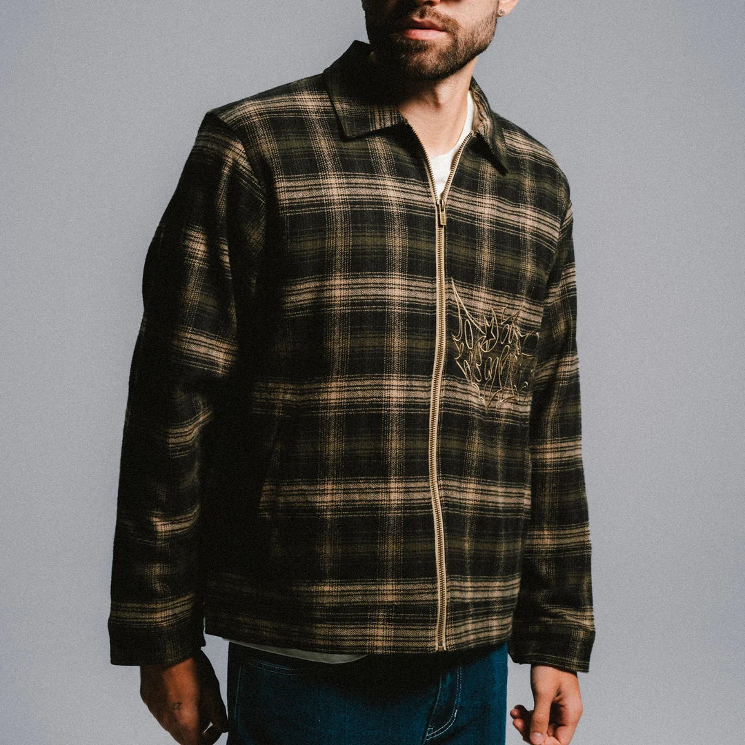SLATER WORK JACKET (NAVY / FOREST PLAID)