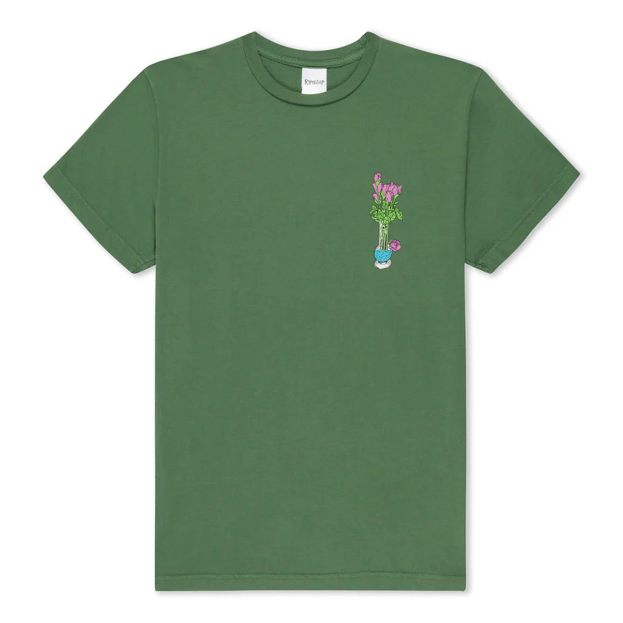PLAYERA FLOWER VASE (OLIVE)