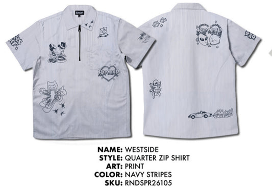 CAMISA CON CREMALLERA WESTSIDE QUARTER (NAVY)