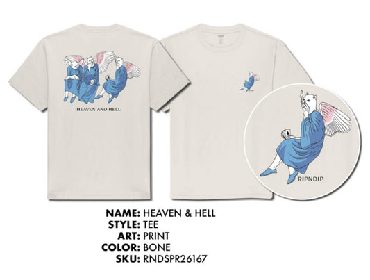 PLAYERA HEAVEN AND HELL (HUESO)