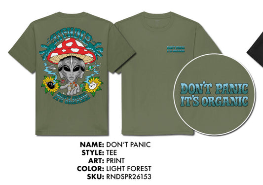 PLAYERA DON'T PANIC (LIGHT FOREST)