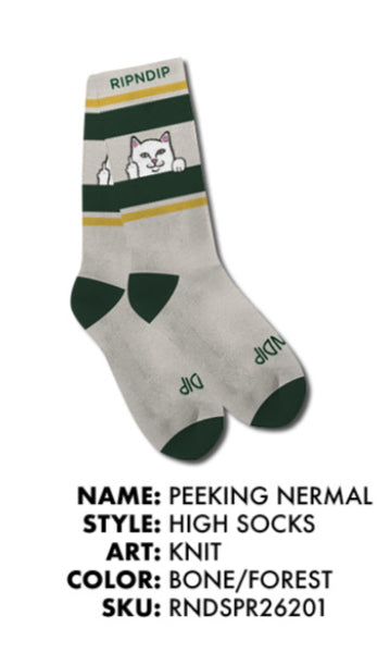 CALCETINES PEEKING NERMAL (BONE / FOREST)