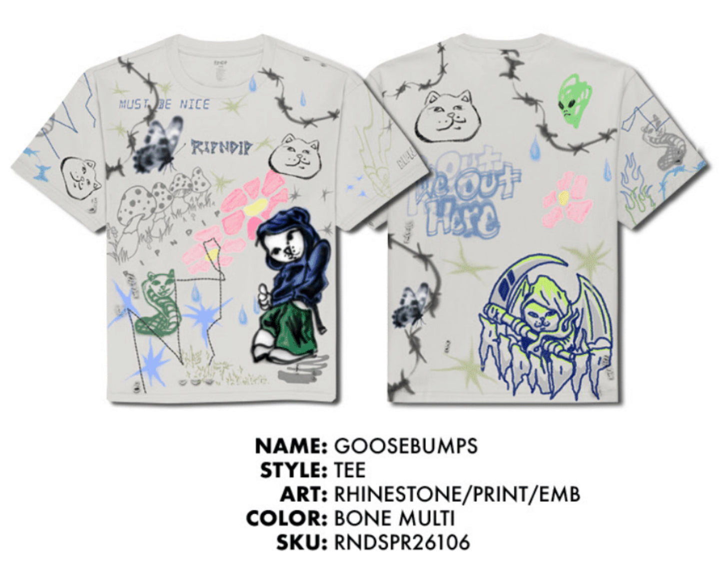 PLAYERA GOOSEBUMPS (HUESO)