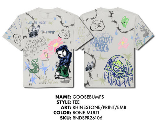 PLAYERA GOOSEBUMPS (HUESO)