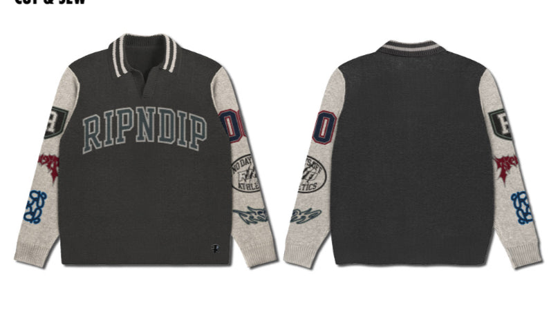 SUÉTER DE PUNTO RUN IT UP (CHAROAL / CREMA)