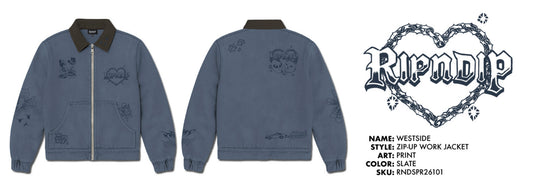 JACKET WESTSIDE ZIP UP WORK (SLATE)