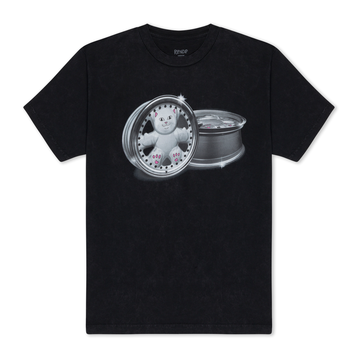 PLAYERA NERM WHEELS (NEGRO VINTAGE WASH)