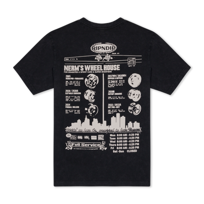 PLAYERA NERM WHEELS (NEGRO VINTAGE WASH)