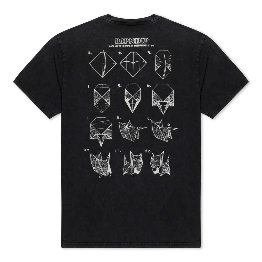 PLAYERA ORIGAMI (BLACK VINTAGE WASH)
