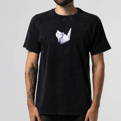 PLAYERA ORIGAMI (BLACK VINTAGE WASH)
