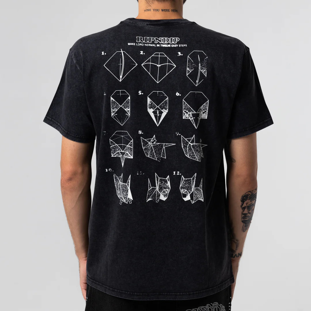 PLAYERA ORIGAMI (BLACK VINTAGE WASH)