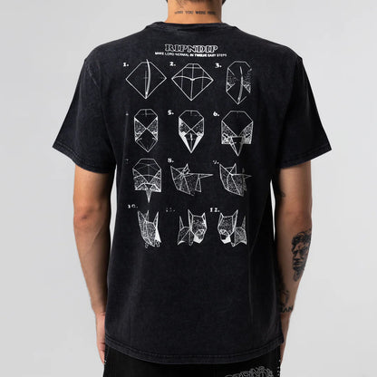 PLAYERA ORIGAMI (BLACK VINTAGE WASH)