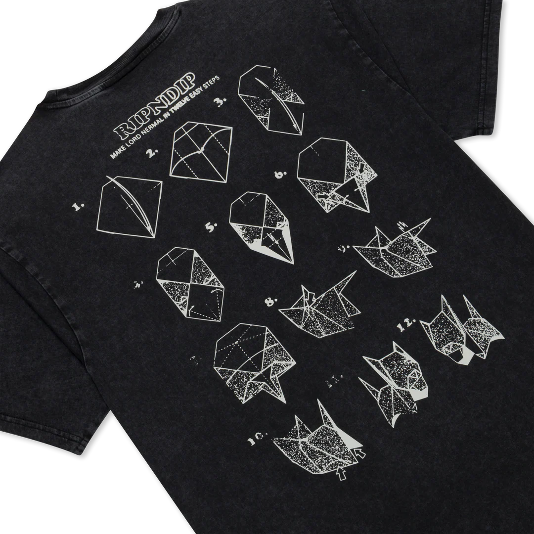 PLAYERA ORIGAMI (BLACK VINTAGE WASH)