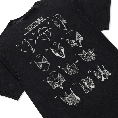 PLAYERA ORIGAMI (BLACK VINTAGE WASH)