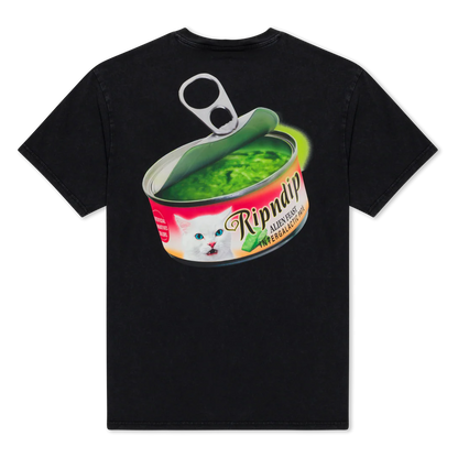 PLAYERA GOURMET CAT FOOD (BLACK VINTAGE WASH)
