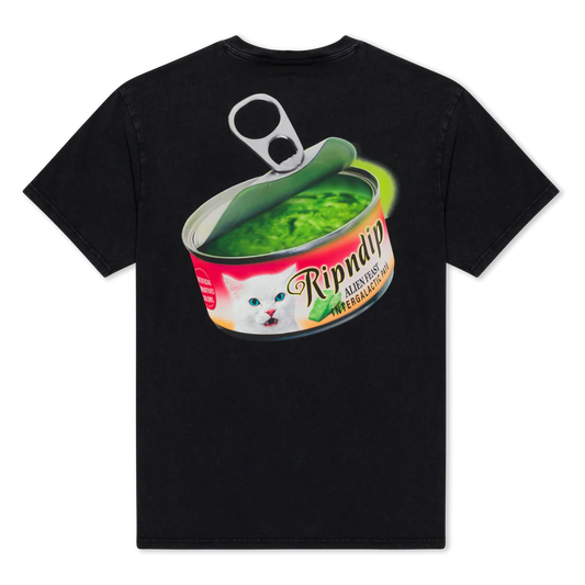 PLAYERA GOURMET CAT FOOD (BLACK VINTAGE WASH)