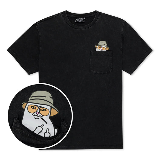 PLAYERA NERMAL S THOMPSON POCKET (BLACK MINERAL WASH)