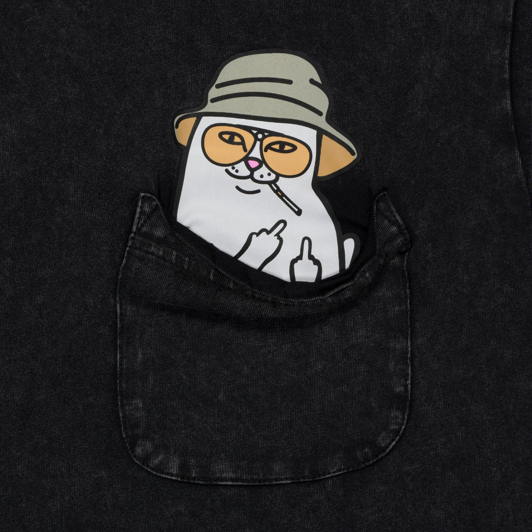 PLAYERA NERMAL S THOMPSON POCKET (BLACK MINERAL WASH)