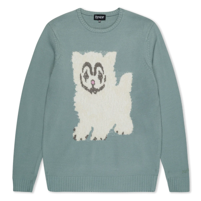 SUETER PET ME IM CUTE KNIT (HEATHER SAGE GREY)