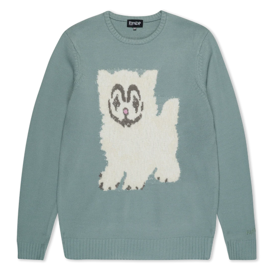 SUETER PET ME IM CUTE KNIT (HEATHER SAGE GREY)