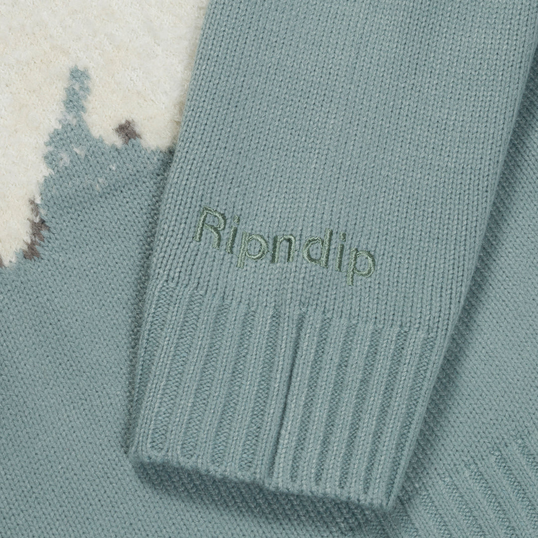 SUETER PET ME IM CUTE KNIT (HEATHER SAGE GREY)