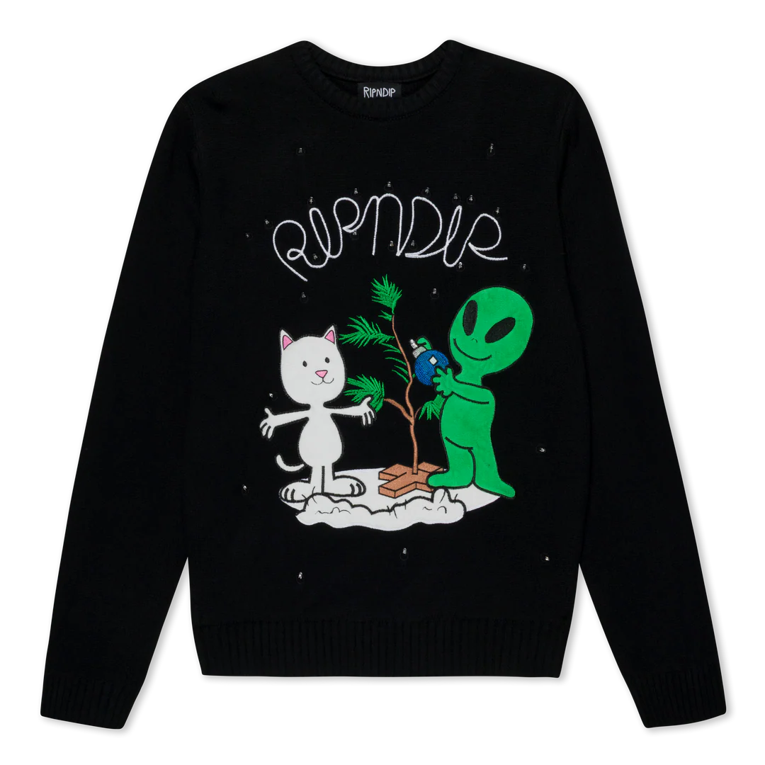 SUETER ALIEN / NERM CHRISTMAS LIGHT UP KNIT (NEGRO)