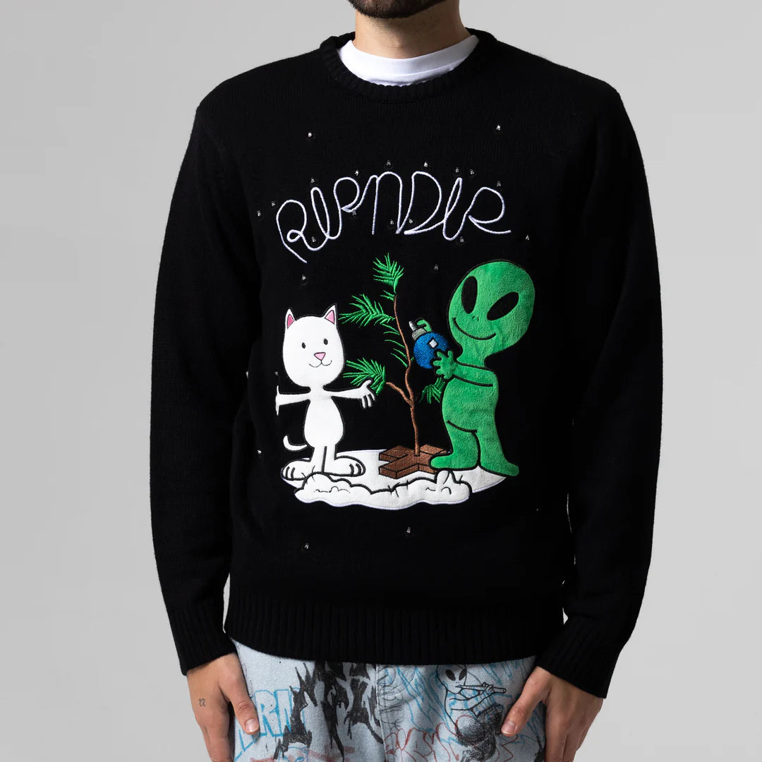 SUETER ALIEN / NERM CHRISTMAS LIGHT UP KNIT (NEGRO)