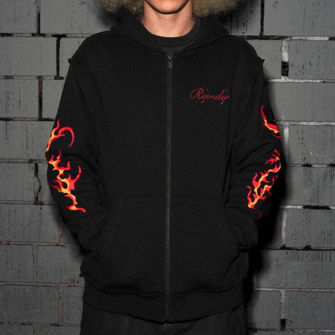 HOODIE INKED ZIP-UP (NEGRO)